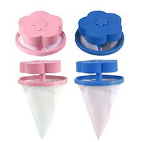 HighlifeS Washing Machine Filter,Floating Pet Fur Catcher Filtering Hair Removal Device Wool Cleaning Supplies (2 PC Blue A + 2 PC Pink)