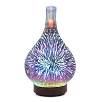 TOMNEW Essential Oil Diffuser Humidifier,100ML Glass Aromatherpy Diffuser for Essential Oils,7-Color LED Lights Changing and Waterless Auto Shut-Off for Home Bedroom Office Spa Yoga (XXJ3D)