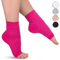 Ankle Brace for Plantar Fasciitis - 1-Pair Compression Support Sleeve for Women & Men - Pink Socks - Medium