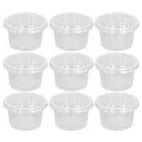 100PCS Disposable Clear 2oz 55ML Portion Cups with Lids for BBQ Picnic Restaurant
