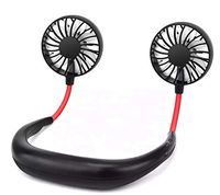Hand-Free USB Personal Fan-Rechargeable Potable Fan-Neck Hanging Fan with Double Heads,360 Rotation,3 Air Flow Levels-Neckban Fan for Sports,Outdoor,Office,Home,and Travel