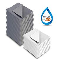 AAwipes Eyeglasses Cleaning Cloth Microfiber Cleaning Cloths 30 Pack for Cleaning Glasses, Lenses, Phones, Screens, Camera,Silverware, Any Other Delicate Surfaces (6"x7", 10 White + 20 Dark Grey)