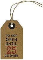 6 Pack - CleverDelights Christmas Gift Tags - Do Not Open Until December 25 - Kraft Paper Hang Tags - Vintage Present, Gift Wrap, and Wine Bottle Decorative Holiday Tags