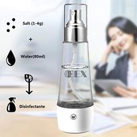 Portable Detergent Maker Spray Bottle– Multipurpose Household Sodium Hypochlorite Generator Machine (White, 80ml)