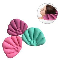 Healifty Bath Pillow with Suction Cups Bath Pillow Inflatable Spa Pillow Soft Back Neck Cushion with Suction Cups for Bathtub Bathroom (Random Color)