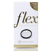 Flex Menstrual Disc - 12 Discs - Clean Disposable Model of Reusable Silicone Cup, Period Cups, Tampons, Feminine Pad - Women with Heavy or Sensitive Flow - 1 Size Model - Small, Medium, or Large Fit