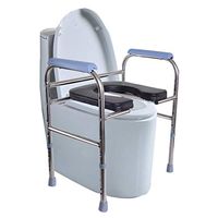 XWZJY Heavy Duty Bariatric Toilet Seat Household Commode Chair Portable Toilet with Safety Steel Frame Non-Slip Leg Pad/Handrail for Seniors, Disabled