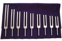 Solfeggio Tuning Forks Set of 9 Forks with Activator and Pouch