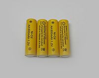 AA Ni-Cd 600mAh Yellow Rechargable Batteries for Solar Powered Units (4-Pack)