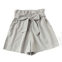 LinqiudD Clearance Fashion Women Pocket Loose Hot Pants Lady Summer Beach Shorts Trousers(Gray,M)