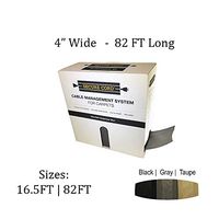 Secure Cord Cable Management System for Carpeted Surfaces, Carpet Cord Cover, Removable and Reusable (82 FT, Gray)