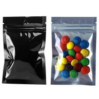 Mylar Smell Proof Bags - Zipper w/Heat Seal - 100 Bags (Black & Clear, 1 Gram)