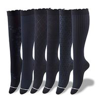 6 Pairs Compression Socks for Women Men Medical 8-15mmHg to Relieve Symtoms of Leg Fatigue and Swelling for Nursing,Running,Athletic,Edema