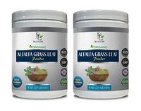 Blood Sugar Support Formula - Alfalfa Grass Leaf Organic Powder - Alfalfa Leaf Bulk - 2 Cans 16 OZ (112 Servings)