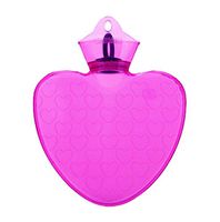 1 Liter Love Shape Hot Water Bottle,Rose Red + Random Fleece Cover