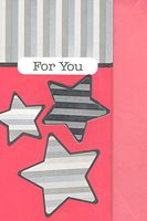 Embossed Silver Foil Handmade Money or Gift Card Holders ~ for You (Red with Striped Silver Stars and Edging; Set of 6; Red Envelopes)