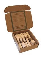 TMZ Eco - Natural Biodegradable Wooden Forks 100 Piece. Disposable Wooden Utensils. Eco Friendly Alternative to Plastic. 100 Forks.