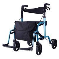 GYZ GY Elderly Walker Aluminum Alloy seat with Wheels Adjustable Height Foldable Disabled Assisted Walking Elderly Shopping cart, Carrying Capacity up to 100kg Medical Supplies (Color : Blue)