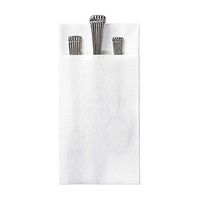 Hoffmaster 066033 Linen-Like Quickset Dinner Napkin, Unembossed, 1/8 Fold, 17" Length x 15" Width, White (Case of 300)