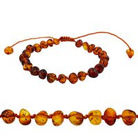 Amberalia Adjustable Knotted Baltic Amber Bracelet, Helps in Pain Relief - Boost Immune System - ONE Size FITS Most - Polish Cognac -L