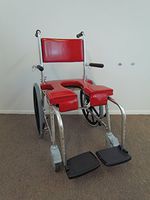 GO-Anywhere Commode 'n Shower Chair - Self-Propel Red Upgrade 1-5/8" Cushions