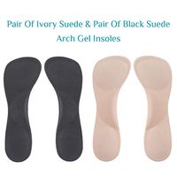 CaserBay Value Pack Silicone Gel Slim Inserts Insoles Liners for Blister Prevention Heel Pain Relief Insoles to Improve Shoes Too Big for Women High Heel Shoes【Style 1, Ivory & Black】