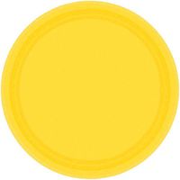 Sunshine Yellow Round Paper Plates | 7" | Pack of 20 | Party Supply
