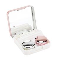 Duevin 5 Colors Reflective Cover Contact Lens Case Set Cute Lovely Travel Kit Box(01# Pink)