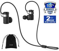 CCK Bluetooth Headphones Wireless Earbuds Sports Best Running Earphones Hi-Fi Stereo Noise Cancelling Sweatproof for Gym Workout Exercising in Ear Headsets Computer iPhone Android (Black), S,M,L