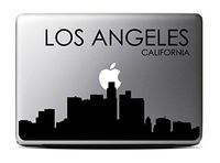 Los Angeles Skyline (13 inch) Black Macbook Decal #4 - Laptop Decal