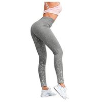 Meikosks Womens Bronzing Prints Yoga Tights Athletic Pants Classic Fit Leggings Gym Running Pants Gray