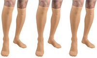 Pure-Sports Unisex Graduated Fit Compression Socks Ideal for Athletes, Teachers, Nurses, Construction Workers, Pregnancy and Therapeutic Recovery. (1, Beige)
