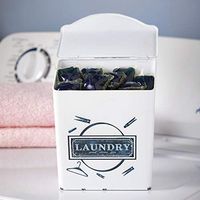 Enamel Laundry Room Lint and Laundry Detergent Pod Box - Black and White