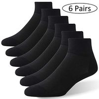 Forcool Diabetic Socks, Men's Women's Extra Wide Extra Large Non Binding Loose Top Seamless Toe Diabetic Socks Ankle Low Cut Cotton Edema Socks Diabetes Socks for Summer, 6 Pairs Black X Large