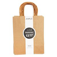 Juvale Kraft Paper Gift Bags with Handles - 12 Count 8 x 10.5 inch Mediumn Brown Bags for Birthday Wedding Party Favors