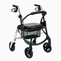 ZAIHW Lightweight Rollator Walker with Seat and Brakes, Super Light Rollator Lightweight Aluminum Walker with Seat and Basket, Brakes, Easy Adjustable Rollator Walker Seat and Arms