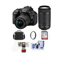 Nikon D5600 DSLR Camera Kit w/AFP DX 18-55mm f/3.5-5.6G VR & AFP DX 70-300/4.5-6.3G Lenses - Bundle with Camera Case, 16GB SDHC Card, Cleaning Kit, 55mm UV Filter, Mac Software Package,