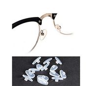20 Pairs Super Soft Air Chamber Anti-Slip Silicone Screw in Nose Pads for Glasses (Clear)