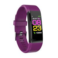 Leoie Bluetooth Smart Watch Heart Rate Blood Pressure Monitor Fitness Tracker Bracelet Purple