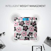 Bluetooth Weight Scale Kg Cartoon Cute Colorful Painting Flowers Bodyweight Scale Body Fat Composition Monitor Analyzer with Smartphone App for Body Management-396 Lbs