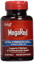 Schiff MegaRed Extra Strength Omega-3 Krill Oil 500 mg - 2 Bottles, 80 Softgels Each