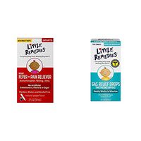 Little Remedies Infant Fever and Gas Relief Solutions (1- Infant Fever & Pain Reliever Grape Flavor 2 oz, 1- Gas Relief Drops 1 oz)
