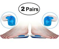 Gel Heel Cups (2 Pair) - Best Shoe Inserts for Heel Spurs - Massaging Cushions Provide Foot Relief - Arch Support & Relieving Sore Plantar Fascia Pain - Shock Absorbing for Running