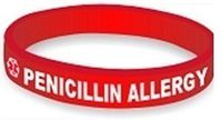 PENICILLIN Allergy-Silicone Medical Alert Bracelet