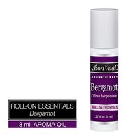 Bon Vital' Aromatherapy Bergamot Roll-On Essential Oil, Pre-Diluted and Ready to Use Aroma Therapy Oil for Perfumes, Oil for Anti-Inflammatory and Antiseptic, Oil Strengthens Immune System, 8 mL