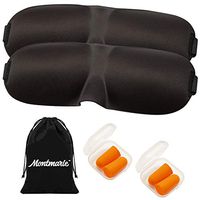 MONTMARLE Sleep Mask for Men and Women, 2 Pack, 100% Light Blockout, Comfortable, Lightweight, Adjustable Eye Cover for Sleeping, Shift Workers and Travellers (Black)