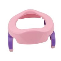 Travel Potty Trainer Seat, 2 In1 Folding Portable Toilet Seat Kids Comfortable Assistant Multifunctional Environmentally Stool,Pink