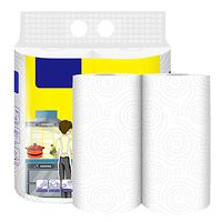 Queentres Kitchen Paper Towel Rolls Oil-absorbing Thickening Roll Kitchen Hand Washing Towel 2 Rolls Kitchen Tissue