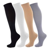 NOVAYARD Compression Socks for Women and Men Support Graduated 15-20 mmHg Medias De Compresion Mujer(4 Pairs)