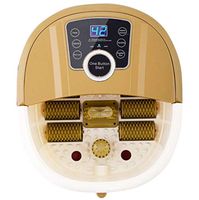 Feet Massage Machine with Water Bubble Vibration Bath Foot Spa Massager LED 6 Rollers Temperature Heated Multi Function